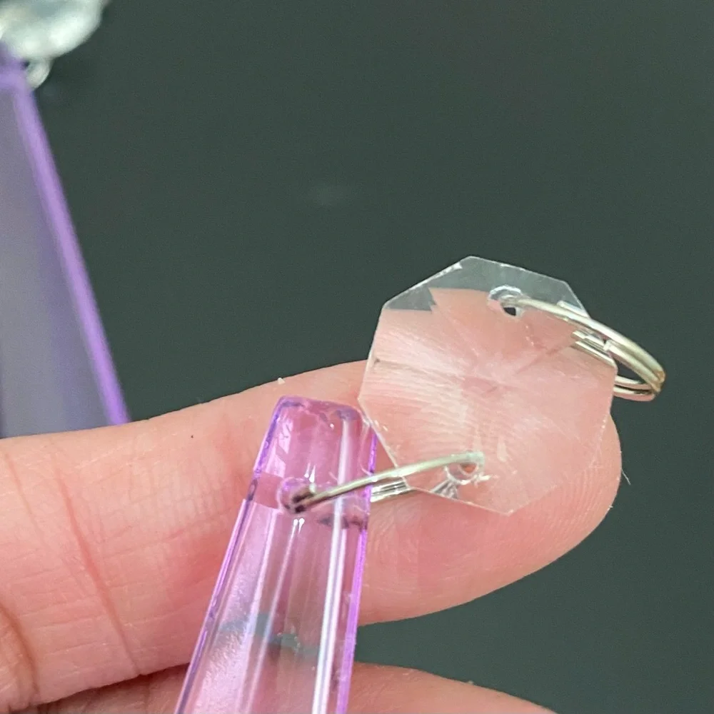 22pcs  Lilac Lavender Purple 3.5” Icicle Drop Chandelier Prism Lamp Replacement - Picture 11 of 12